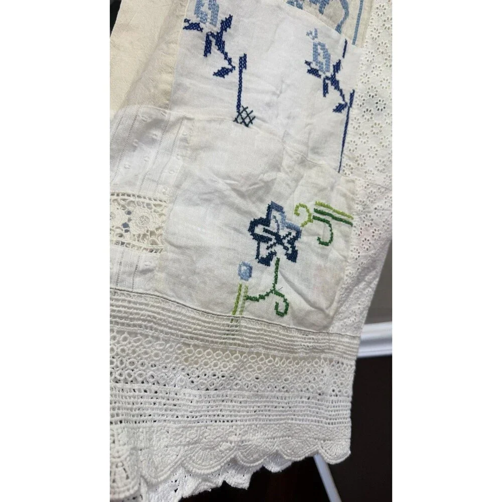 Free People Wallflower Pull-On Pants Embroidered Patchwork  M Imperfect